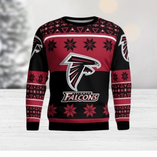 Atlanta Falcons Logo Big Snowflake Pattern Ugly Christmas Sweater