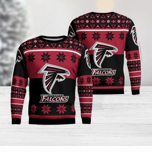 Atlanta Falcons Logo Big Snowflake Pattern Xmas Gift Ugly Christmas Sweater Amazing Gift