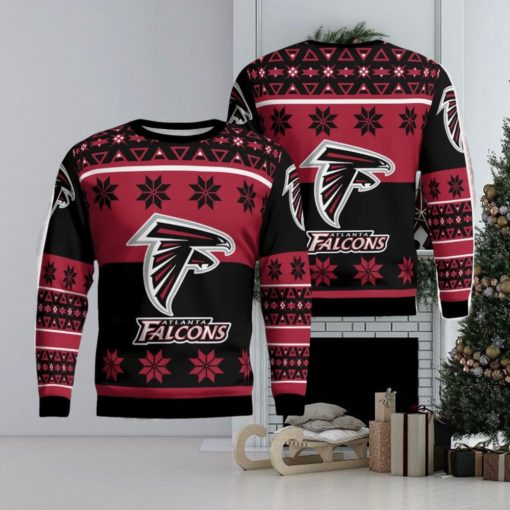 Atlanta Falcons Logo Big Snowflake Pattern Xmas Gift Ugly Christmas Sweater Amazing Gift