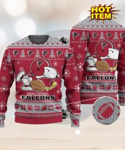 Atlanta Falcons Logos American Football Snoopy Dog Ugly Christmas Sweater Funny Christmas Gift For Sport Fans