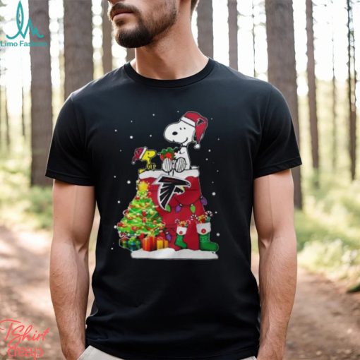 Atlanta Falcons Snoopy And Woodstock Christmas Shirt