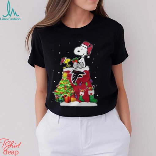 Atlanta Falcons Snoopy And Woodstock Christmas Shirt