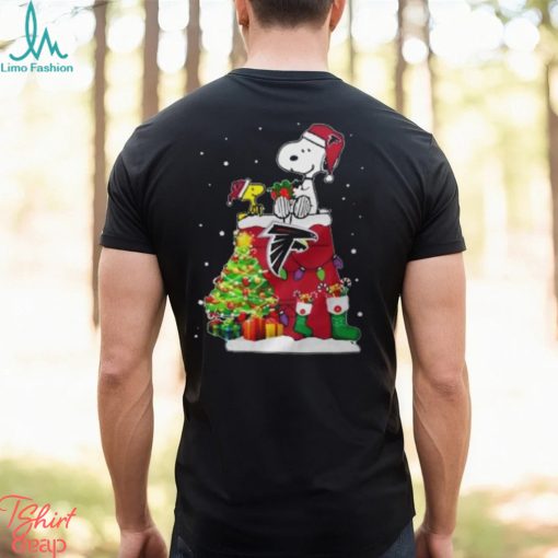 Atlanta Falcons Snoopy And Woodstock Christmas Shirt