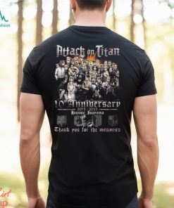 Attach On Titan 10th Anniversary 2013 – 2023 Isayama Hajime Thank You For The Memories T Shirt