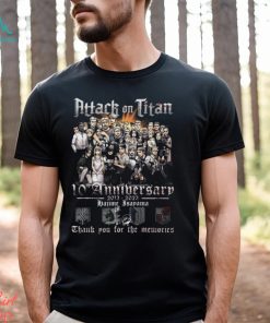 Attach On Titan 10th Anniversary 2013 – 2023 Isayama Hajime Thank You For The Memories T Shirt