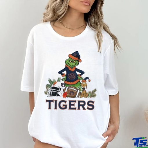 Auburn Tigers Santa Grinch And Santa Dog Christmas Shirt