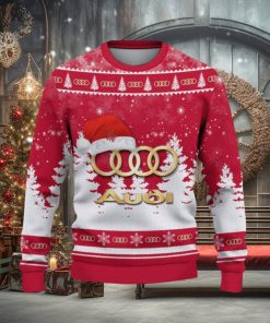 Audi Logo Wearing Santa Hat Christmas Gift Ugly Christmas Sweater For Men And Women Gift