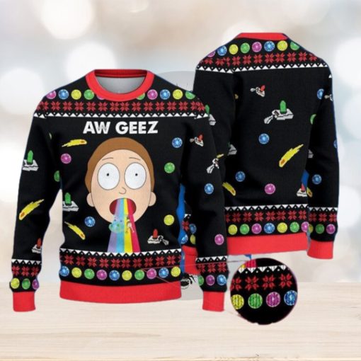 Aw Geez Moment Sweater Rick and Morty Christmas Sweater