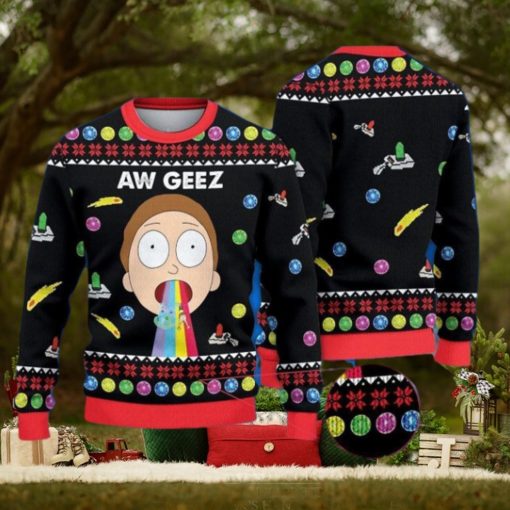 Aw Geez Moment Sweater Rick and Morty Christmas Sweater