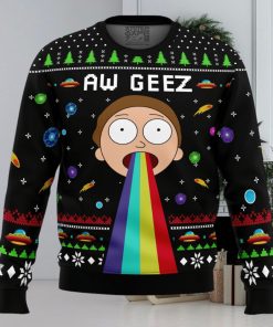 Aw Geez Rick and Morty Ugly Christmas Sweater