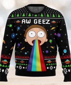 Aw Geez Rick and Morty Ugly Christmas Sweater