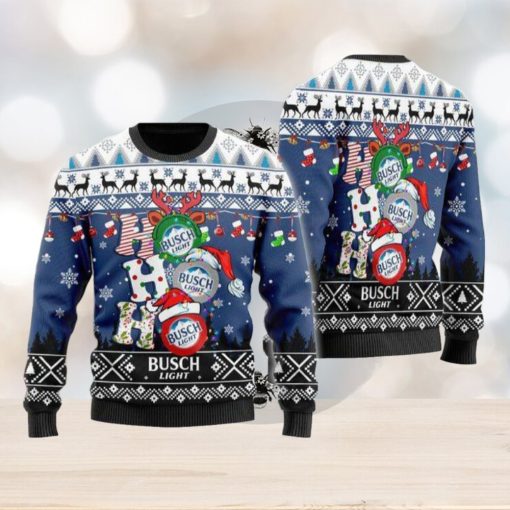 BUSch Light Ho Ho Ho Christmas All Over Print Thicken Sweater For Men And Women Gift Christmas