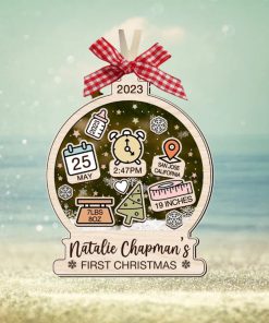 Baby Birth Stats Christmas Ornament, Custom Baby’s First Christmas Ornament, Baby Shaker Ornament, Christmas 4D Ornament, Baby Keepsake