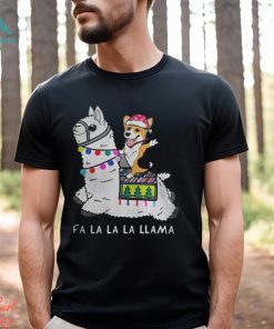 Baby Corgi and Fa la la la llama christmas Shirt