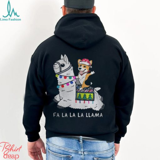 Baby Corgi and Fa la la la llama christmas Shirt