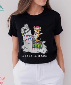 Baby Corgi and Fa la la la llama christmas Shirt