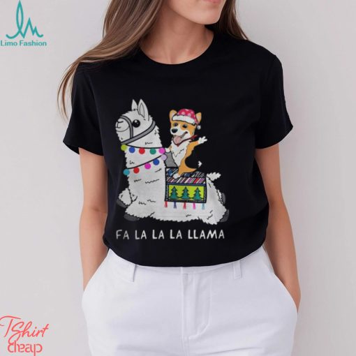 Baby Corgi and Fa la la la llama christmas Shirt