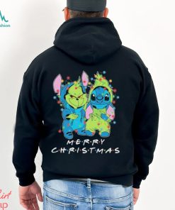 Baby Grinch and baby Stitch merry christmas light shirt