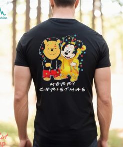 Baby Pooh and baby Mickey mouse merry christmas light shirt, hoodie, sweater, long sleeve and tank top Baby Pooh and baby Mickey mouse merry christmas light shirt