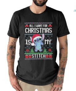 Baby Stitch hat santa all I want for christmas is my Stitch ugly christmas shirt
