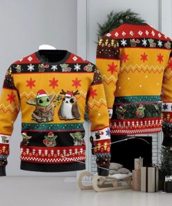 Baby Yoda And Porg Christmas Ugly Christmas Sweater Gift For Men And Women