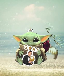 Baby Yoda Hug Lionel Messi Ballon d’Or 2023 Winner GOAT Tree Decorations Ornament