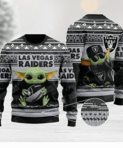 Baby Yoda Las Vegas Raiders Ugly Christmas Sweater Nice For Fans