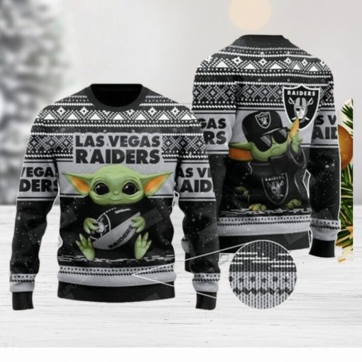 Baby Yoda Las Vegas Raiders Ugly Christmas Sweater Nice For Fans