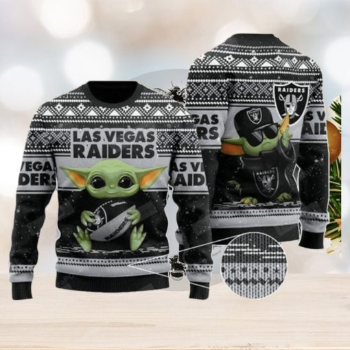 Baby Yoda Las Vegas Raiders Ugly Christmas Sweater Nice For Fans