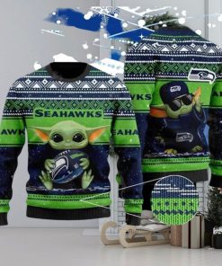 Baby Yoda NFL Seattle Seahawks Ugly Christmas Sweater Gift For Men And Women