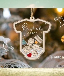 Baby's First Christmas Ornament, Baby 1st Christmas Ornament, Custom Baby Name, Custom Newborn Gift, 4D Shake Babies Ornament, Baby Keepsake