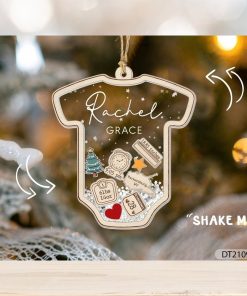 Baby's First Christmas Ornament, Baby 1st Christmas Ornament, Custom Baby Name, Custom Newborn Gift, 4D Shake Babies Ornament, Baby Keepsake