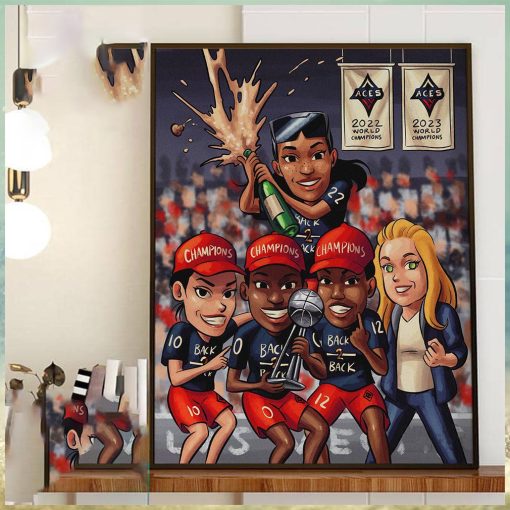 Back 2 Back The Las Vegas Aces Are Champions Again Home Decor Poster Canvas