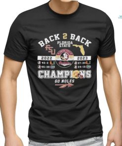 Back To Back 2022 2023 Florida Seminoles Champions Go Noles T shirt