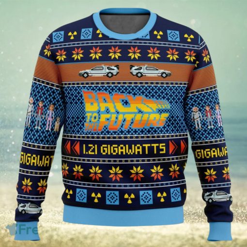 Back to the Future Ugly Christmas Sweater Marty McFly Emmett Brown Ugly Sweater Tree Christmas