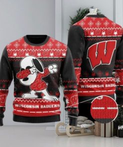 Badgers Snoopy Dabbing Knitted Ugly Christmas Sweater