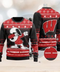 Badgers Snoopy Dabbing Knitted Ugly Christmas Sweater