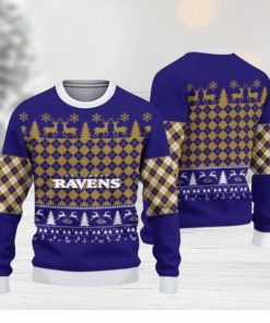 Baltimore Ravens Caro Parttern Ugly Christmas Sweaters