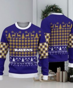 Baltimore Ravens Caro Parttern Ugly Christmas Sweaters