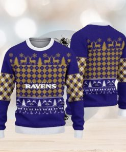 Baltimore Ravens Caro Parttern Ugly Christmas Sweaters