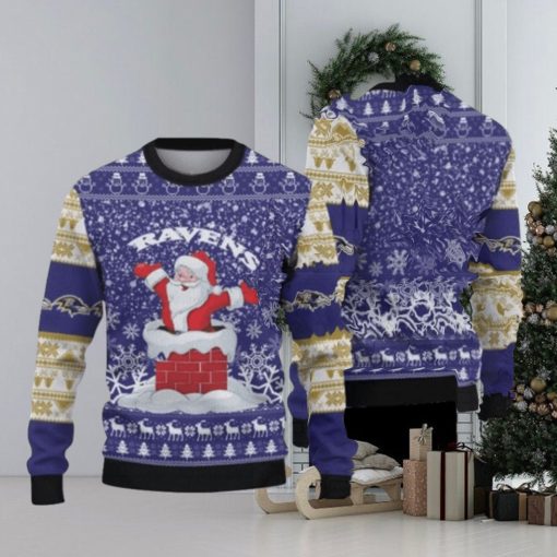 Baltimore Ravens Christmas Funny Santa Claus Ugly Christmas Sweaters