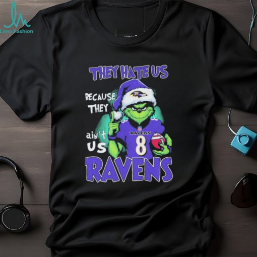 Baltimore Ravens Grinch Christmas They Hate Us Because Ain’t Us Ravens Shirt