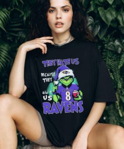 Baltimore Ravens Grinch Christmas They Hate Us Because Ain’t Us Ravens Shirt