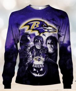 Baltimore Ravens Horror Movie Halloween Ugly Christmas Sweaters