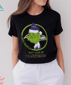 Baltimore Ravens NFL Christmas Grinch Shirt I Hate People But I Love My Baltimore Ravens Shirt