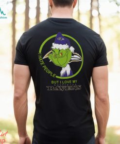 Baltimore Ravens NFL Christmas Grinch Shirt I Hate People But I Love My Baltimore Ravens Shirt