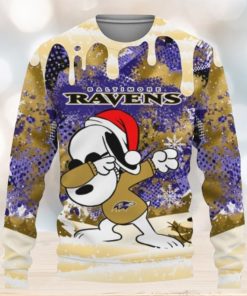 Baltimore Ravens Snoopy Dabbing The Peanuts Ugly Christmas Sweaters