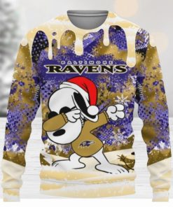 Baltimore Ravens Snoopy Dabbing The Peanuts Ugly Christmas Sweaters