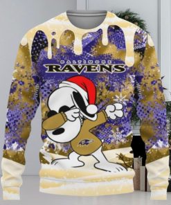 Baltimore Ravens Snoopy Dabbing The Peanuts Ugly Christmas Sweaters