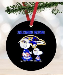 Baltimore Ravens Snoopy play soccer ornament